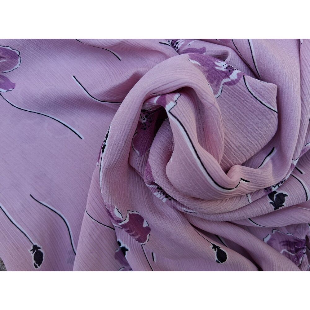 CHAPS XL Pink Mauve Floral Tiered Bell Sleeve Blouse Off-Shoulder Boho Top - Picture 5 of 5